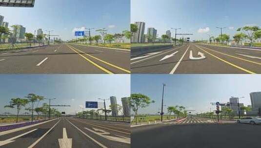 白天杭州市观澜路车尾行车空镜高清在线视频素材下载
