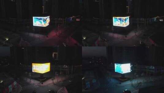 航拍福建泉州泉港市中心裸眼3d大屏高清在线视频素材下载