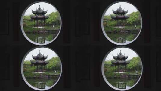 中国杭州西溪国家湿地高庄的亭台楼阁高清在线视频素材下载