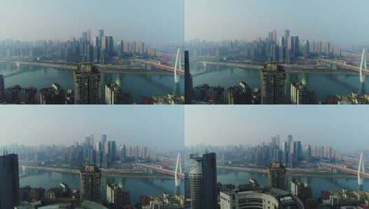 重庆城市建筑道路交通航拍高清在线视频素材下载