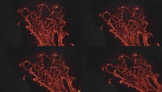 航拍火山活动 岩浆流动高清在线视频素材下载