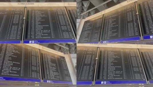 欧洲德国法兰克福机场航站楼出发信息牌高清在线视频素材下载