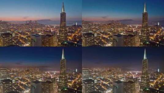 延时旧金山天际线高清在线视频素材下载