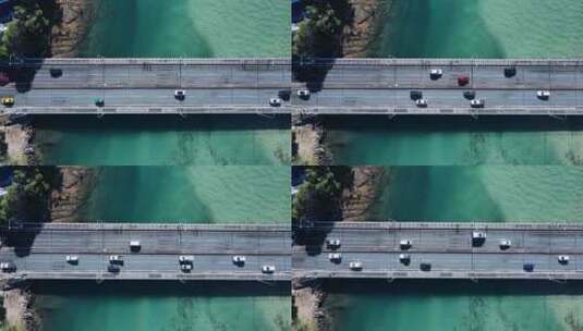 海岸公路和人行天桥高清在线视频素材下载