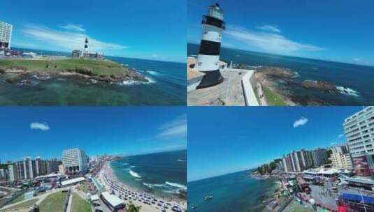巴西巴伊亚州萨尔瓦多灯塔高清在线视频素材下载