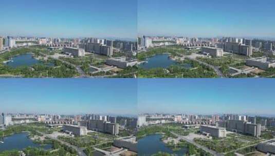 航拍江西宜春市人民政府高清在线视频素材下载