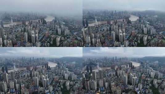 重庆夏日暴雨航拍高清在线视频素材下载