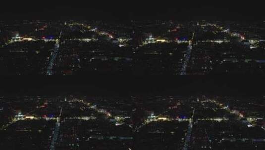 山东聊城城市夜景大景交通航拍高清在线视频素材下载