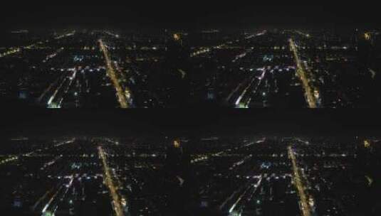 聊城大景夜景交通航拍高清在线视频素材下载