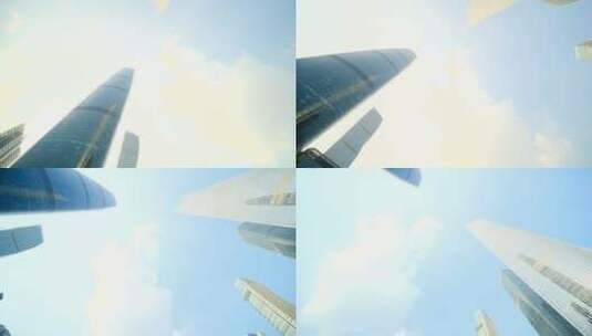 广州珠江新城 仰拍仰视高楼大厦高清在线视频素材下载