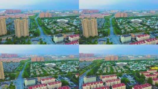上海徐汇区华泾镇小区别墅全景4K航拍高清在线视频素材下载