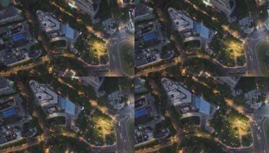 中国江苏南京市鼓楼区鼓楼广场城市街道夜景高清在线视频素材下载
