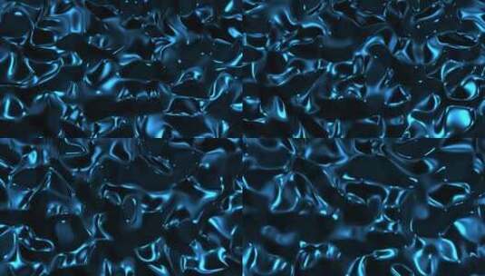 潮流动感深蓝液态流体金属质感抽象循环背景高清在线视频素材下载