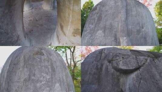 南京明孝陵景区石象路大象雕塑慢镜头空镜高清在线视频素材下载