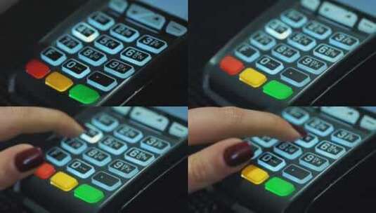 手机pos机消费水平信贷购卡设备高清在线视频素材下载