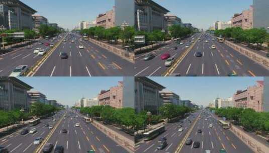 北京西长安街车流高清在线视频素材下载