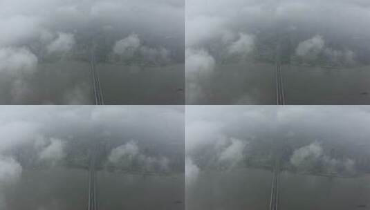 云层下的朝阳大桥高清在线视频素材下载