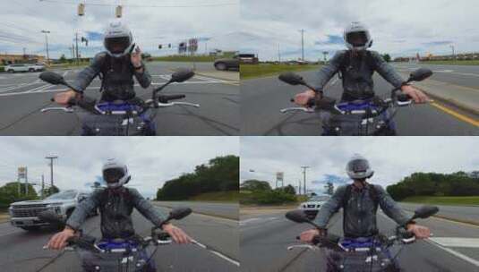 骑摩托车的男子高清在线视频素材下载
