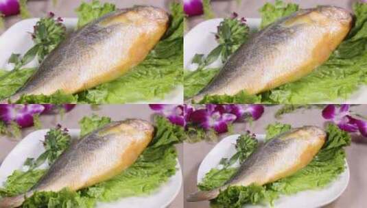 海鲜大黄花鱼 (2)高清在线视频素材下载