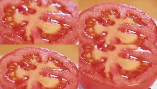 微距西红柿瓤西红柿籽 (1)高清在线视频素材下载
