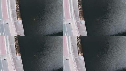 天津海河解放桥市中心航拍高清在线视频素材下载
