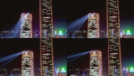 4K航拍贵州金融城灯光秀高清在线视频素材下载