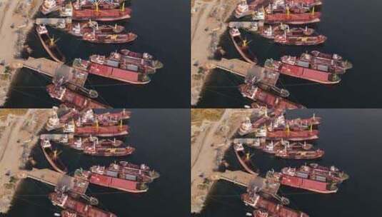 停泊在港口的船只高清在线视频素材下载