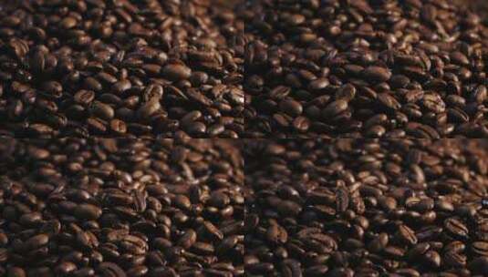 新鲜的咖啡豆特写高清在线视频素材下载