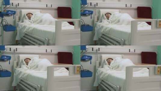 在医院病床上睡觉的女人高清在线视频素材下载
