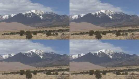 科罗拉多州沙丘上的山峰高清在线视频素材下载