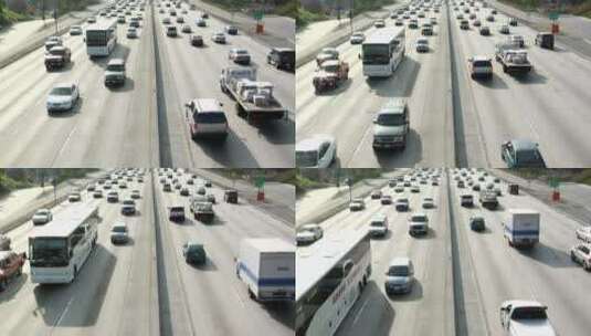 繁忙的高速公路上交通缓慢高清在线视频素材下载