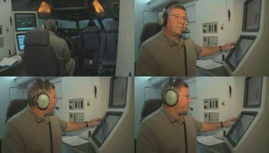 飞行员在飞行模拟器中训练高清在线视频素材下载