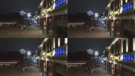 航拍福建漳州古城历史文化古建筑夜景灯光高清在线视频素材下载