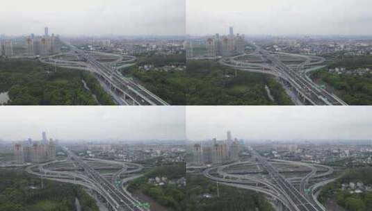 上海中环路济阳路高架立交桥4K航拍高清在线视频素材下载