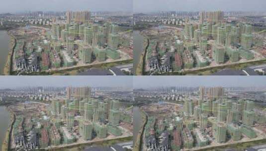 航拍城市高楼建筑交通河流高清在线视频素材下载