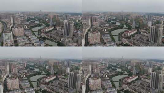 航拍江西吉安城市风光交通高清在线视频素材下载