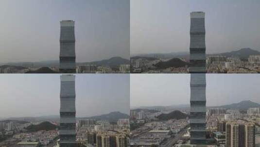 航拍广州东莞长安之星万科大厦高清在线视频素材下载