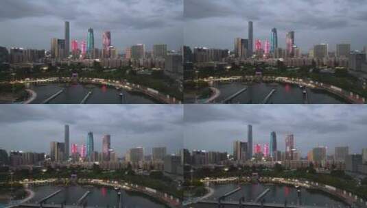 夜幕下的东莞市中心高清在线视频素材下载