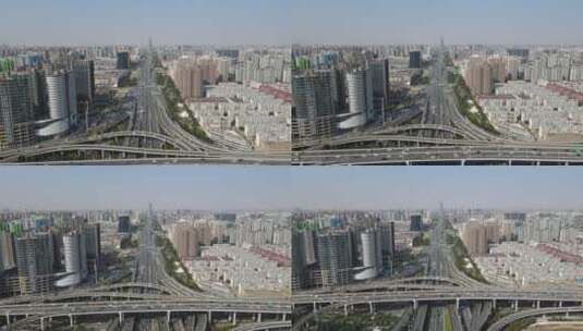 河南郑州城市风光航拍高清在线视频素材下载