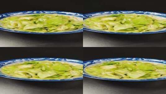 手撕包菜家常菜品4k视频旋转展示高清在线视频素材下载