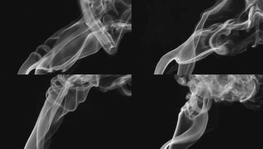 黑色背景上的烟雾Alpha纹理高清在线视频素材下载