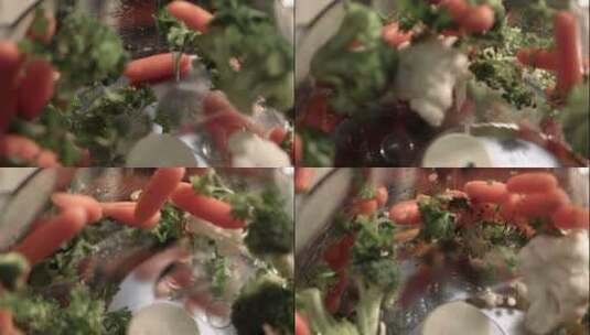 榨汁机粉碎蔬菜高清在线视频素材下载