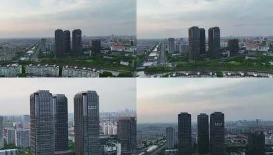 上海中庚环球创意中心航拍4K高清在线视频素材下载