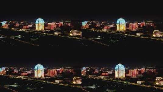 航拍湖北武汉江滩夜景高清在线视频素材下载