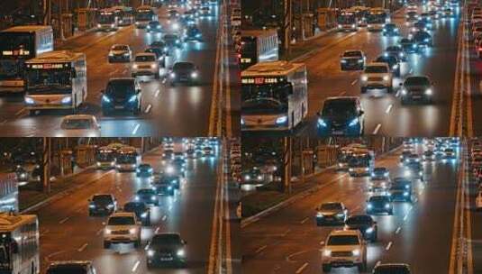 城市夜景车流高清在线视频素材下载