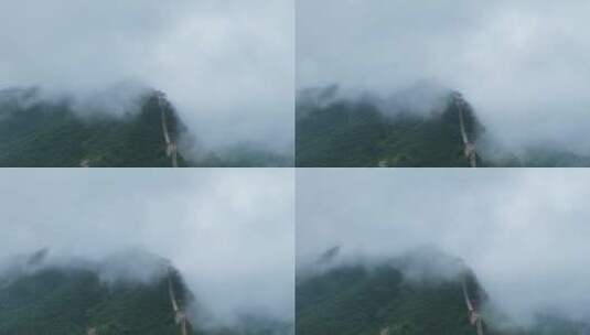 仙境云雾缭绕的长城风光高清在线视频素材下载