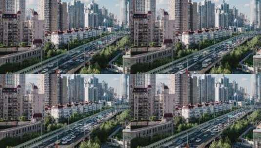 20220803上海4K素材内环线下班车流延时高清在线视频素材下载