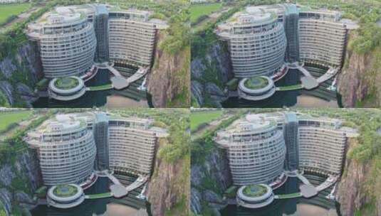国际著名酒店建筑佘山世茂洲际酒店高清在线视频素材下载