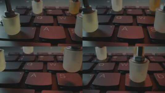 电脑键盘测试 机械按压键盘 微距特写高清在线视频素材下载