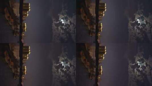 山东威海小石岛海边看木星伴月高清在线视频素材下载